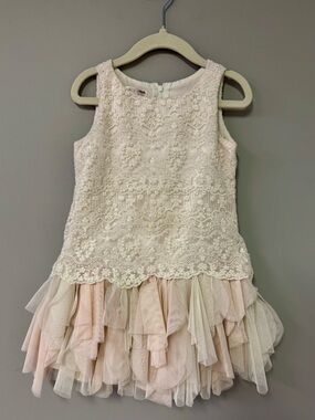 Biscotti Lace Bodice & Layered Tulle Dress - Blush